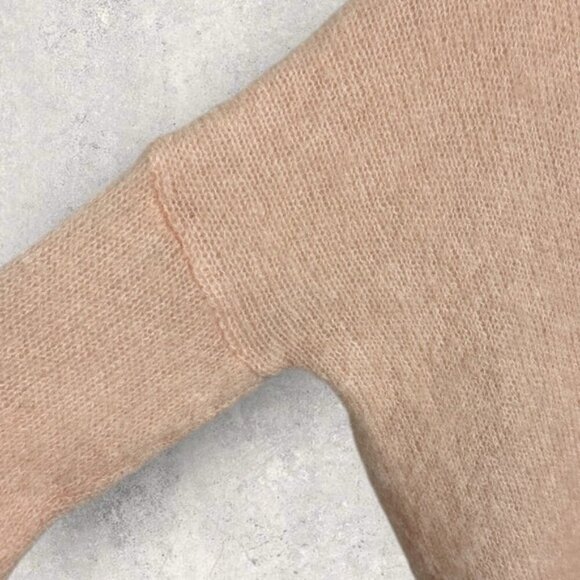 Sezane Amandine Mohair Gilet Hooded Sweater Nude Pink Size Small French Knit S - Picture 9 of 13